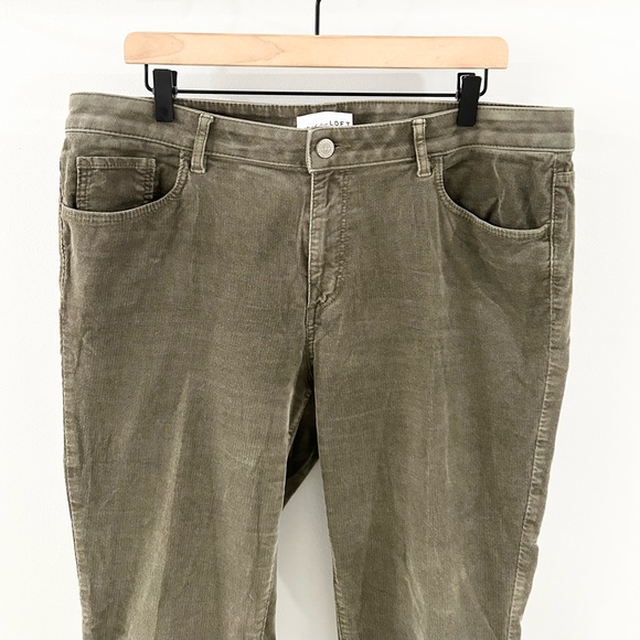 Loft Curvy Skinny Corduroy Ankle Zip Pants Olive Size 14 - Picture 3 of 6